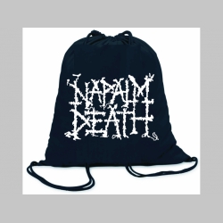 Napalm death  ľahké sťahovacie vrecko ( batoh / vak ) s čiernou šnúrkou, 100% bavlna 100 g/m2, rozmery cca. 37 x 41 cm